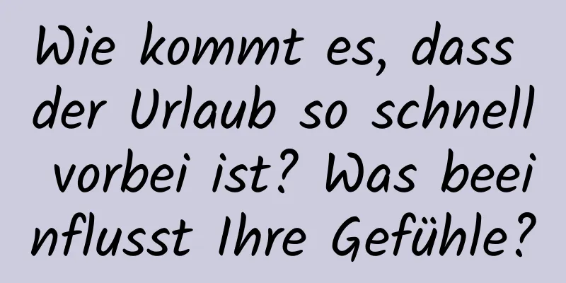Wie kommt es, dass der Urlaub so schnell vorbei ist? Was beeinflusst Ihre Gefühle?