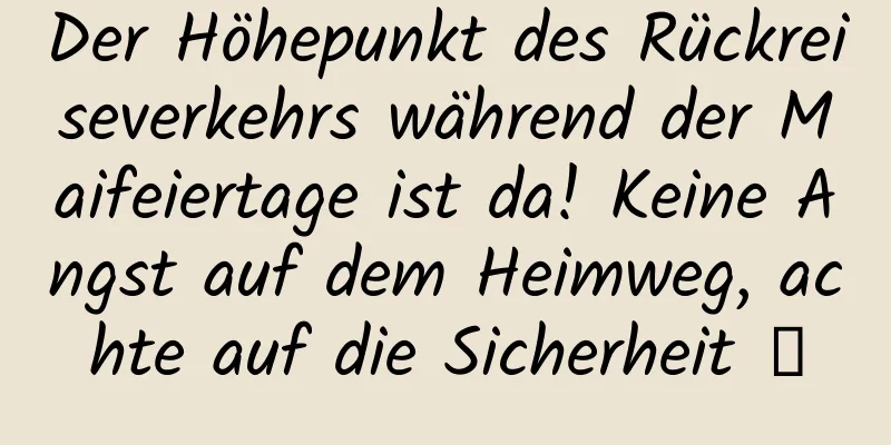 Der Höhepunkt des Rückreiseverkehrs während der Maifeiertage ist da! Keine Angst auf dem Heimweg, achte auf die Sicherheit →