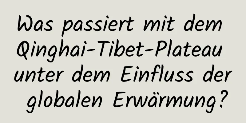 Was passiert mit dem Qinghai-Tibet-Plateau unter dem Einfluss der globalen Erwärmung?