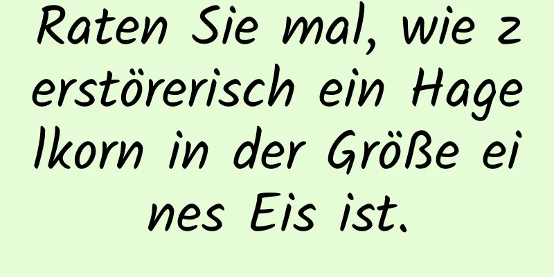 Raten Sie mal, wie zerstörerisch ein Hagelkorn in der Größe eines Eis ist.