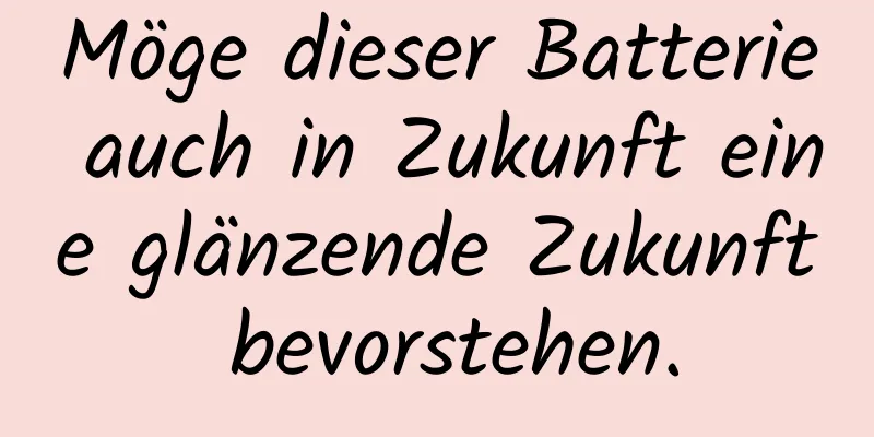 Möge dieser Batterie auch in Zukunft eine glänzende Zukunft bevorstehen.