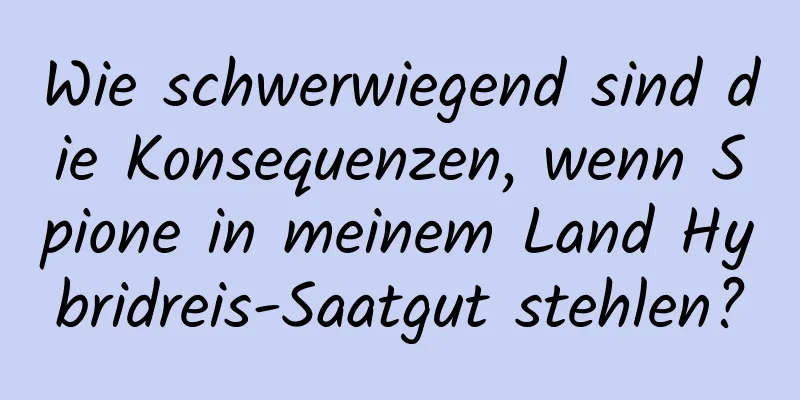 Wie schwerwiegend sind die Konsequenzen, wenn Spione in meinem Land Hybridreis-Saatgut stehlen?