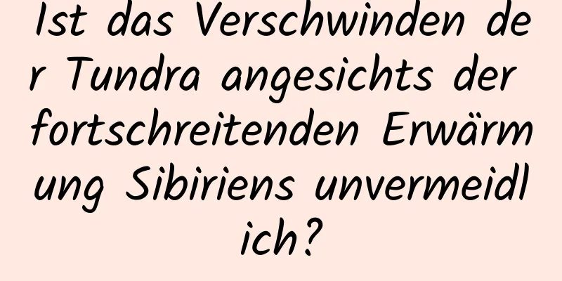 Ist das Verschwinden der Tundra angesichts der fortschreitenden Erwärmung Sibiriens unvermeidlich?