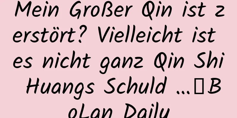 Mein Großer Qin ist zerstört? Vielleicht ist es nicht ganz Qin Shi Huangs Schuld …｜BoLan Daily