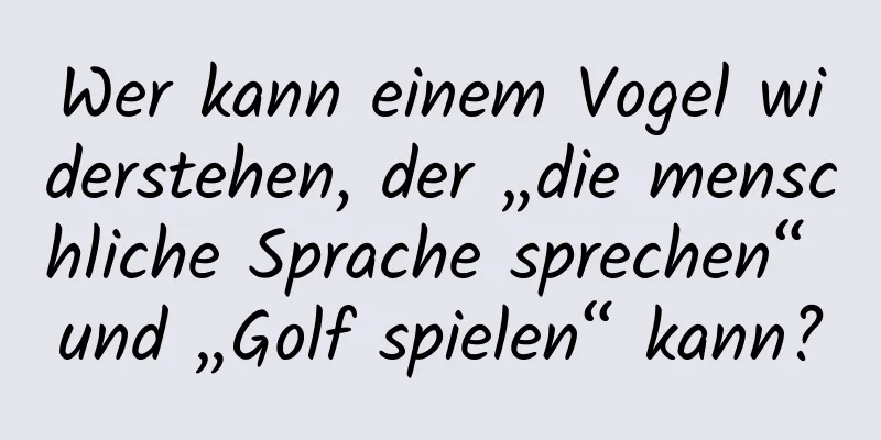 Wer kann einem Vogel widerstehen, der „die menschliche Sprache sprechen“ und „Golf spielen“ kann?