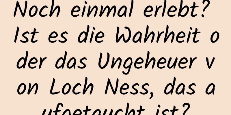 Noch einmal erlebt? Ist es die Wahrheit oder das Ungeheuer von Loch Ness, das aufgetaucht ist?