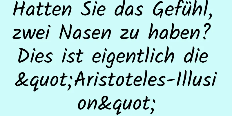 Hatten Sie das Gefühl, zwei Nasen zu haben? Dies ist eigentlich die "Aristoteles-Illusion"