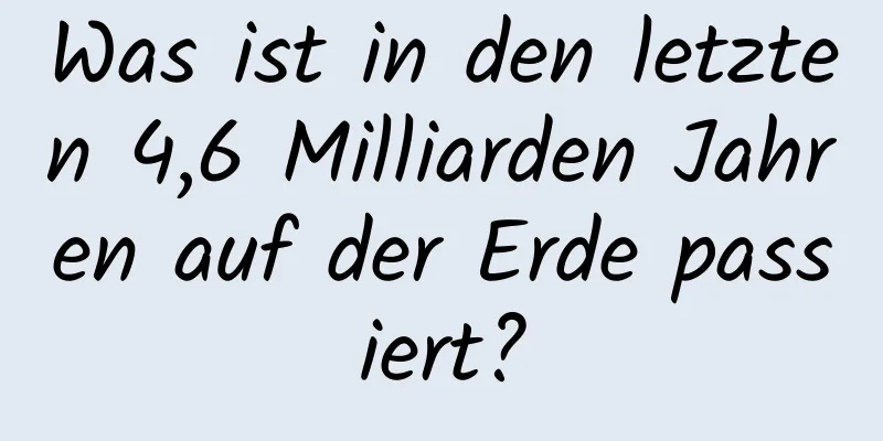 Was ist in den letzten 4,6 Milliarden Jahren auf der Erde passiert?
