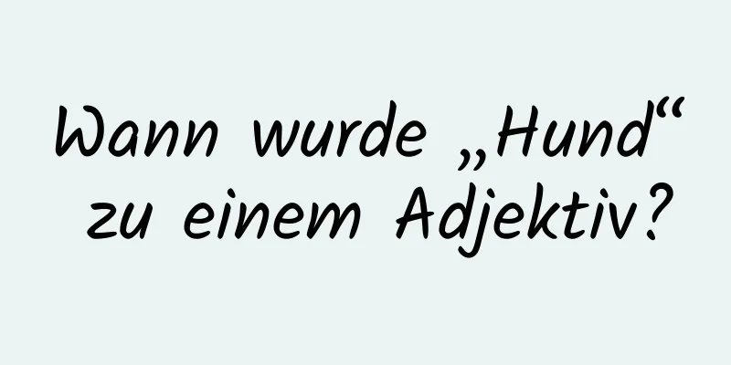 Wann wurde „Hund“ zu einem Adjektiv?