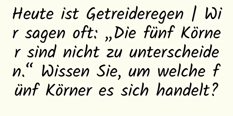 Heute ist Getreideregen | Wir sagen oft: „Die fünf Körner sind nicht zu unterscheiden.“ Wissen Sie, um welche fünf Körner es sich handelt?