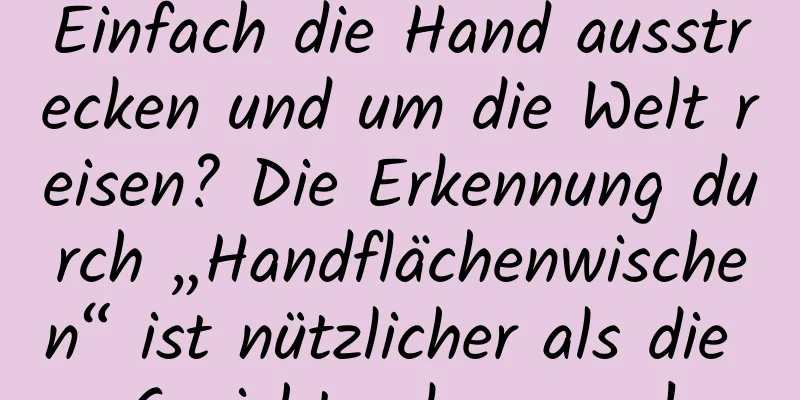 Einfach die Hand ausstrecken und um die Welt reisen? Die Erkennung durch „Handflächenwischen“ ist nützlicher als die Gesichtserkennung!
