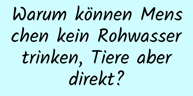 Warum können Menschen kein Rohwasser trinken, Tiere aber direkt?