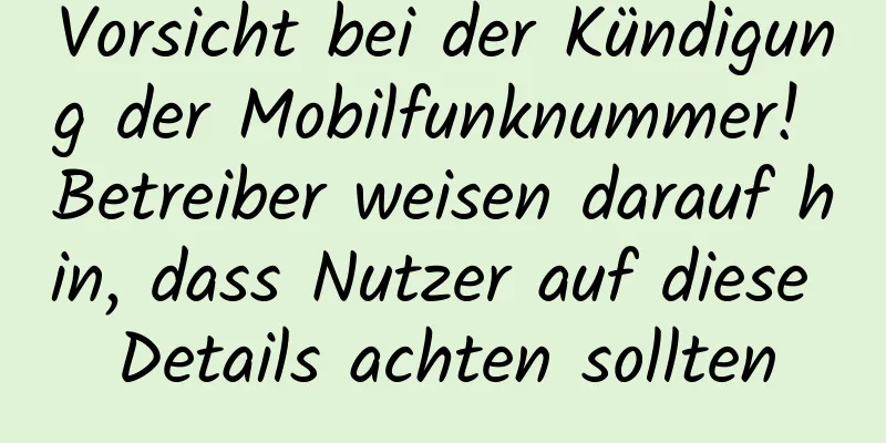 Vorsicht bei der Kündigung der Mobilfunknummer! Betreiber weisen darauf hin, dass Nutzer auf diese Details achten sollten