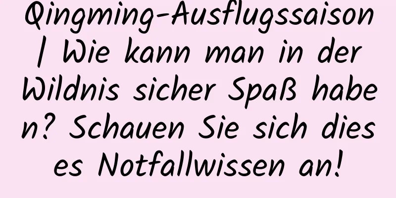 Qingming-Ausflugssaison | Wie kann man in der Wildnis sicher Spaß haben? Schauen Sie sich dieses Notfallwissen an!