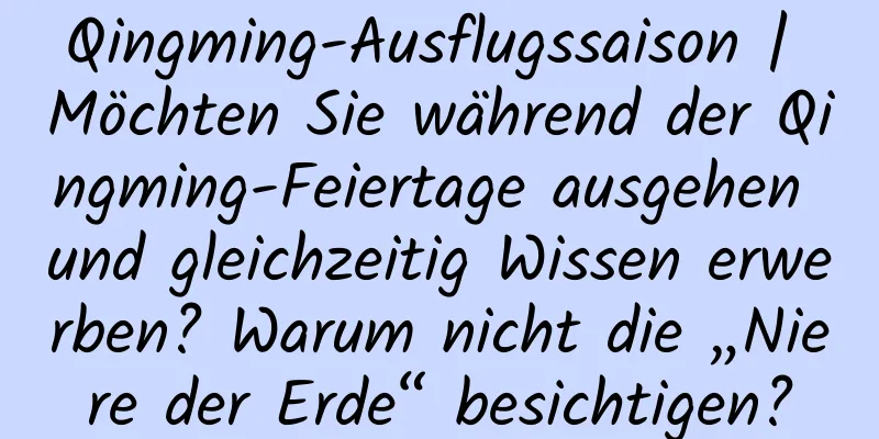 Qingming-Ausflugssaison | Möchten Sie während der Qingming-Feiertage ausgehen und gleichzeitig Wissen erwerben? Warum nicht die „Niere der Erde“ besichtigen?