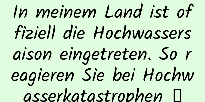 In meinem Land ist offiziell die Hochwassersaison eingetreten. So reagieren Sie bei Hochwasserkatastrophen →