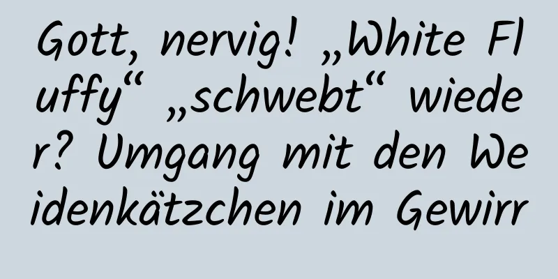 Gott, nervig! „White Fluffy“ „schwebt“ wieder? Umgang mit den Weidenkätzchen im Gewirr