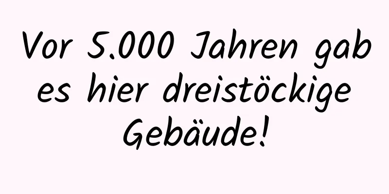Vor 5.000 Jahren gab es hier dreistöckige Gebäude!