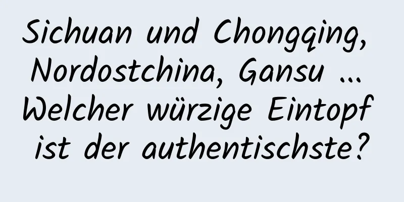Sichuan und Chongqing, Nordostchina, Gansu ... Welcher würzige Eintopf ist der authentischste?