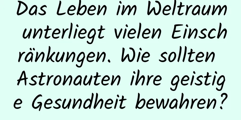 Das Leben im Weltraum unterliegt vielen Einschränkungen. Wie sollten Astronauten ihre geistige Gesundheit bewahren?