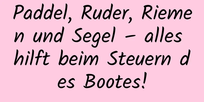 Paddel, Ruder, Riemen und Segel – alles hilft beim Steuern des Bootes!