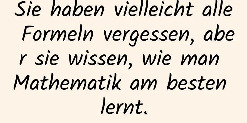 Sie haben vielleicht alle Formeln vergessen, aber sie wissen, wie man Mathematik am besten lernt.