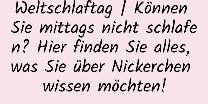 Weltschlaftag | Können Sie mittags nicht schlafen? Hier finden Sie alles, was Sie über Nickerchen wissen möchten!