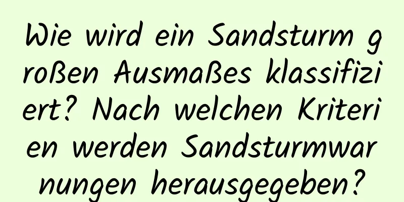 Wie wird ein Sandsturm großen Ausmaßes klassifiziert? Nach welchen Kriterien werden Sandsturmwarnungen herausgegeben?