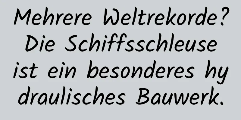 Mehrere Weltrekorde? Die Schiffsschleuse ist ein besonderes hydraulisches Bauwerk.