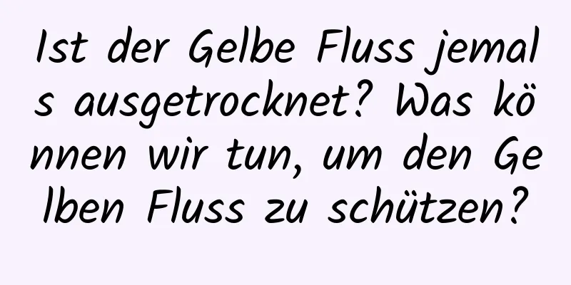 Ist der Gelbe Fluss jemals ausgetrocknet? Was können wir tun, um den Gelben Fluss zu schützen?