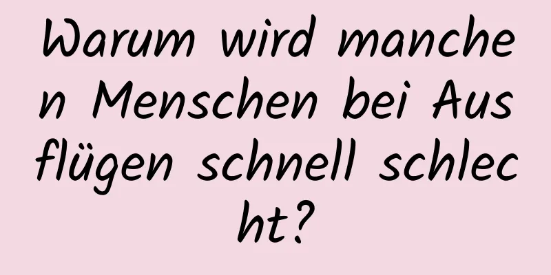 Warum wird manchen Menschen bei Ausflügen schnell schlecht?