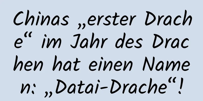 Chinas „erster Drache“ im Jahr des Drachen hat einen Namen: „Datai-Drache“!