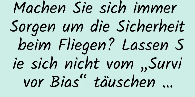 Machen Sie sich immer Sorgen um die Sicherheit beim Fliegen? Lassen Sie sich nicht vom „Survivor Bias“ täuschen …