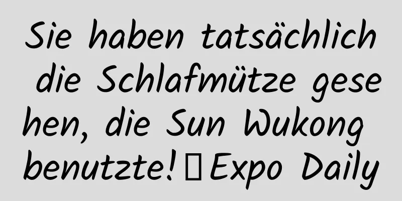 Sie haben tatsächlich die Schlafmütze gesehen, die Sun Wukong benutzte!丨Expo Daily