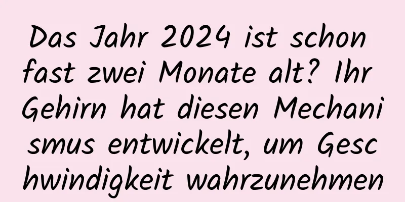 Das Jahr 2024 ist schon fast zwei Monate alt? Ihr Gehirn hat diesen Mechanismus entwickelt, um Geschwindigkeit wahrzunehmen