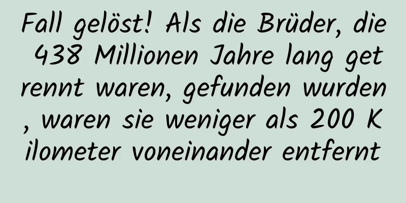 Fall gelöst! Als die Brüder, die 438 Millionen Jahre lang getrennt waren, gefunden wurden, waren sie weniger als 200 Kilometer voneinander entfernt