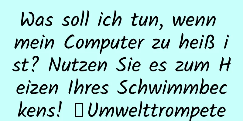 Was soll ich tun, wenn mein Computer zu heiß ist? Nutzen Sie es zum Heizen Ihres Schwimmbeckens! ｜Umwelttrompete