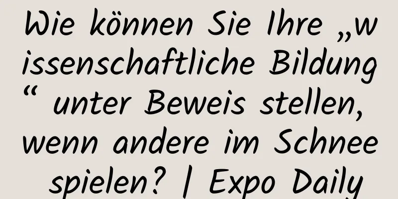 Wie können Sie Ihre „wissenschaftliche Bildung“ unter Beweis stellen, wenn andere im Schnee spielen? | Expo Daily
