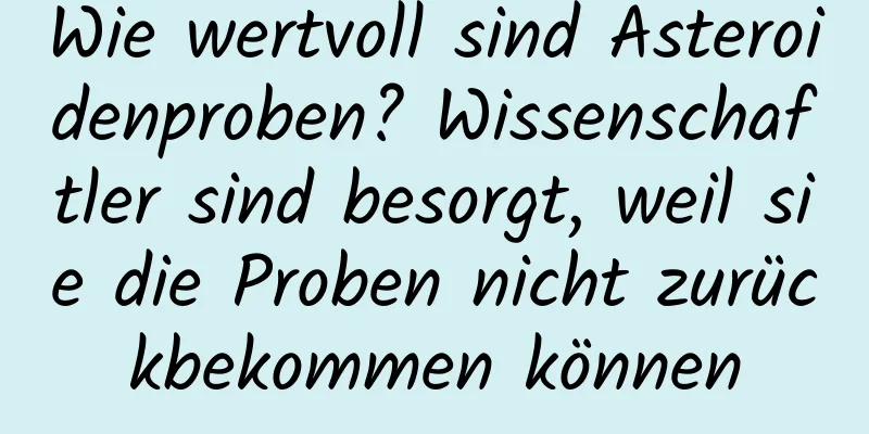 Wie wertvoll sind Asteroidenproben? Wissenschaftler sind besorgt, weil sie die Proben nicht zurückbekommen können