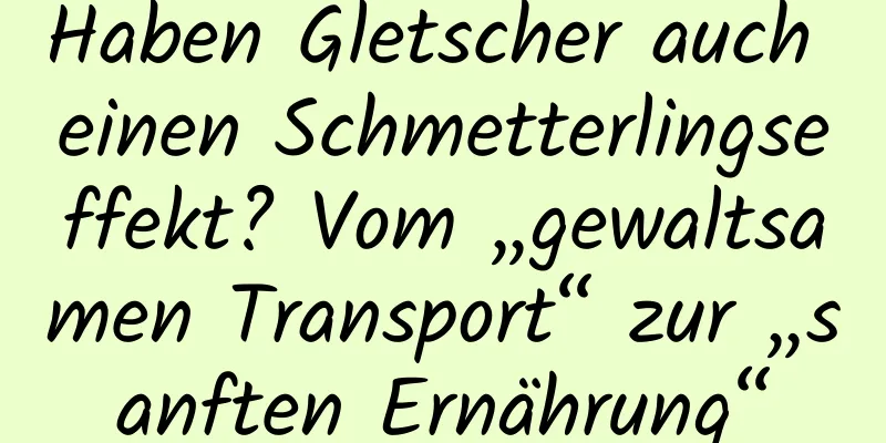 Haben Gletscher auch einen Schmetterlingseffekt? Vom „gewaltsamen Transport“ zur „sanften Ernährung“