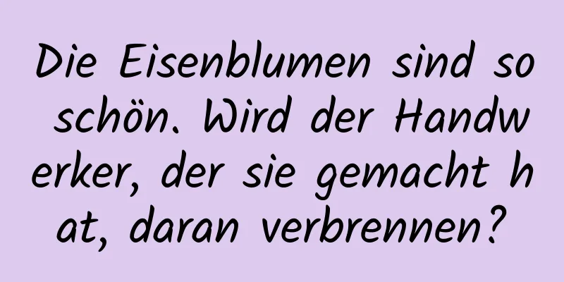 Die Eisenblumen sind so schön. Wird der Handwerker, der sie gemacht hat, daran verbrennen?