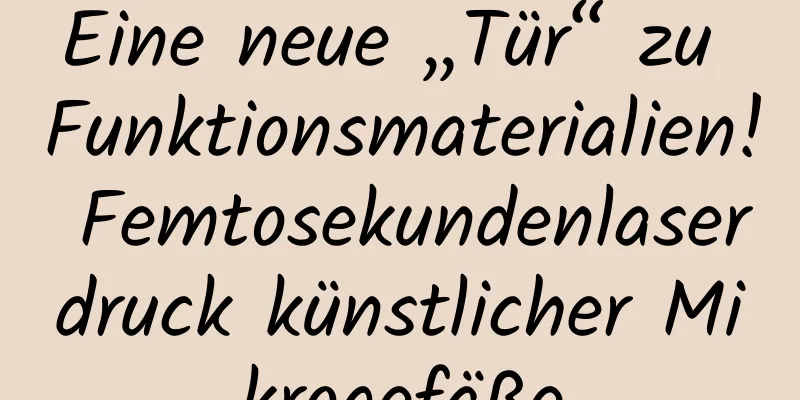 Eine neue „Tür“ zu Funktionsmaterialien! Femtosekundenlaserdruck künstlicher Mikrogefäße