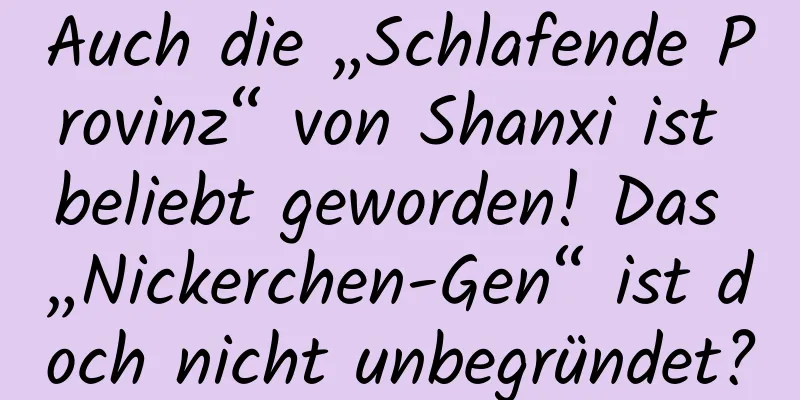 Auch die „Schlafende Provinz“ von Shanxi ist beliebt geworden! Das „Nickerchen-Gen“ ist doch nicht unbegründet?