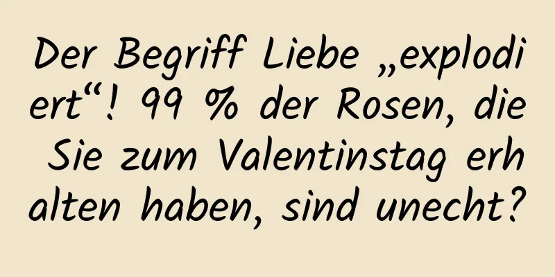 Der Begriff Liebe „explodiert“! 99 % der Rosen, die Sie zum Valentinstag erhalten haben, sind unecht?