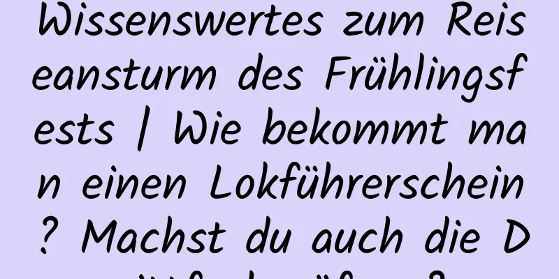 Wissenswertes zum Reiseansturm des Frühlingsfests | Wie bekommt man einen Lokführerschein? Machst du auch die Drittfachprüfung?
