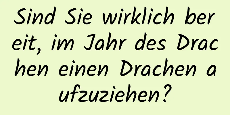 Sind Sie wirklich bereit, im Jahr des Drachen einen Drachen aufzuziehen?