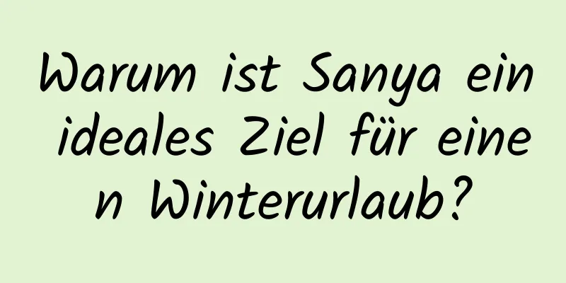 Warum ist Sanya ein ideales Ziel für einen Winterurlaub?