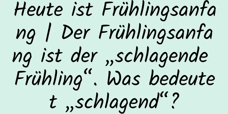 Heute ist Frühlingsanfang | Der Frühlingsanfang ist der „schlagende Frühling“. Was bedeutet „schlagend“?