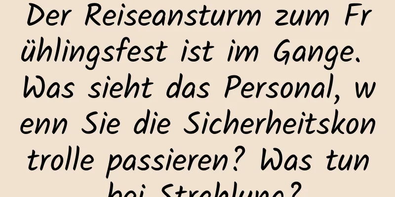 Der Reiseansturm zum Frühlingsfest ist im Gange. Was sieht das Personal, wenn Sie die Sicherheitskontrolle passieren? Was tun bei Strahlung?