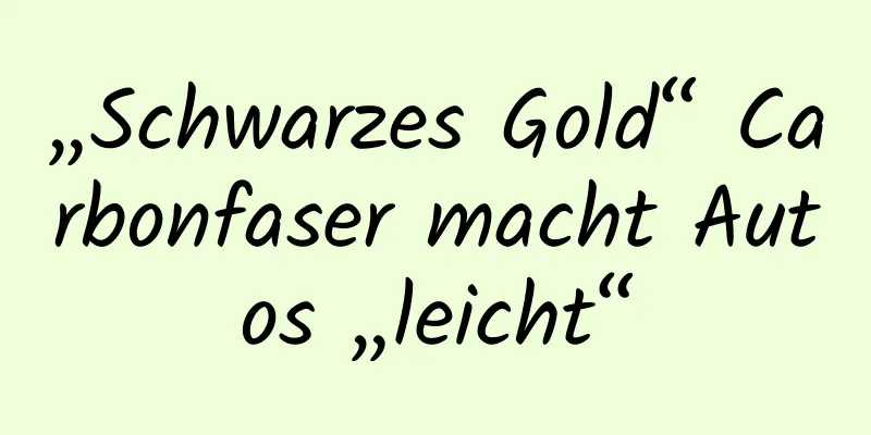 „Schwarzes Gold“ Carbonfaser macht Autos „leicht“